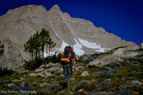 Clear view of the Lower Ridge, headed towards the saddle between Peak ...