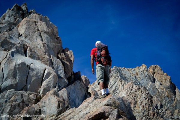 The 13,000 foot gendarme on the left with Mt. Humphreys summit on the ...