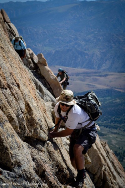 Making our way around the 13,000 foot gendarme