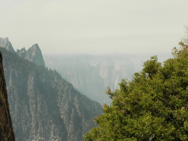 View from north dome, smoke in the valley.