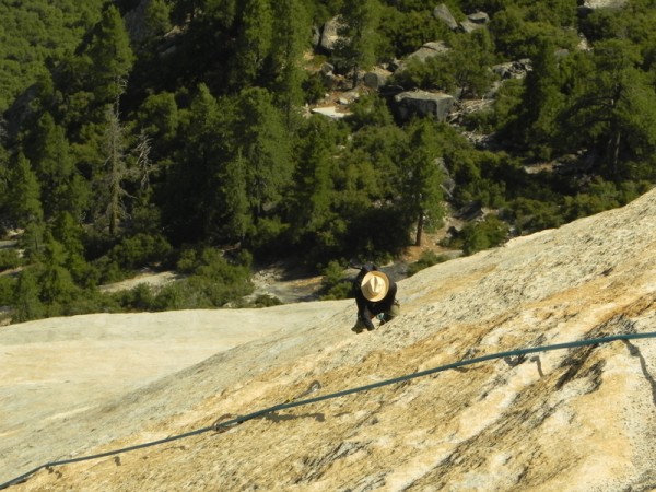 David following 2nd crux