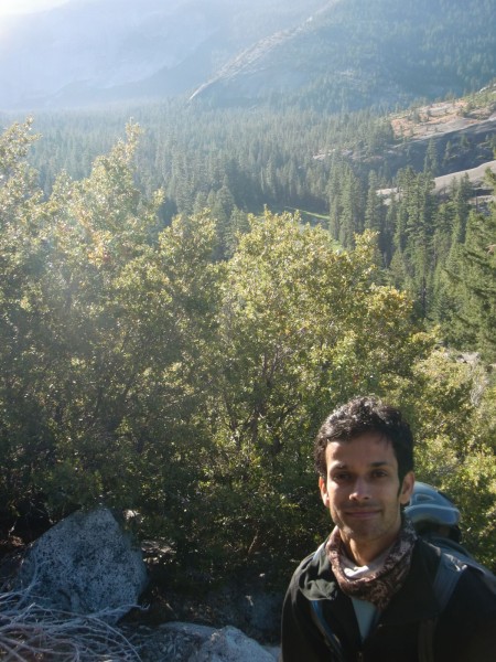 Anil w/ Lost Lake in the background.