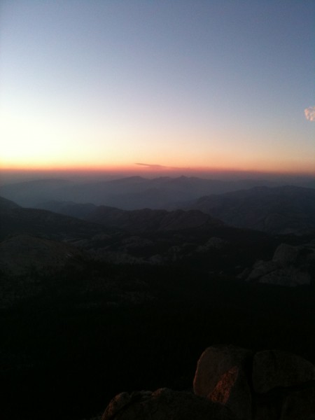 Sunset on top of Cathedral Peak