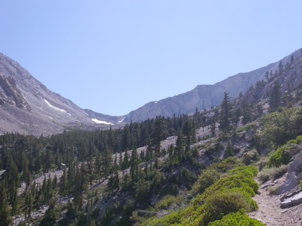 Approaching Anvil Camp.  Shepherd Pass off in the distance